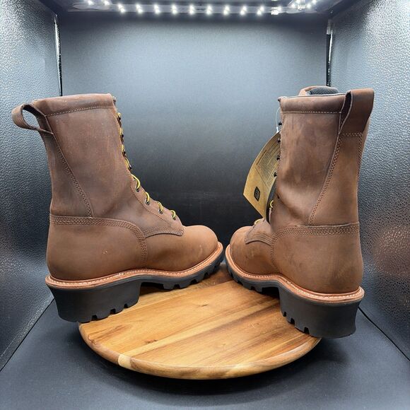 Red Wing 620 9” Mens Size 11.5 Logger Boots Waterproof Brown Soft Toe Work main image 9